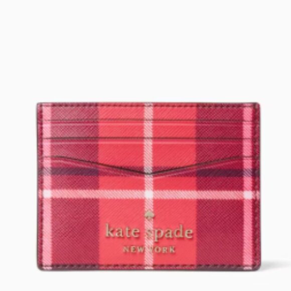 kate spade Handbags - EUC - Kate spade Staci Plaid Small Slim Card Holder